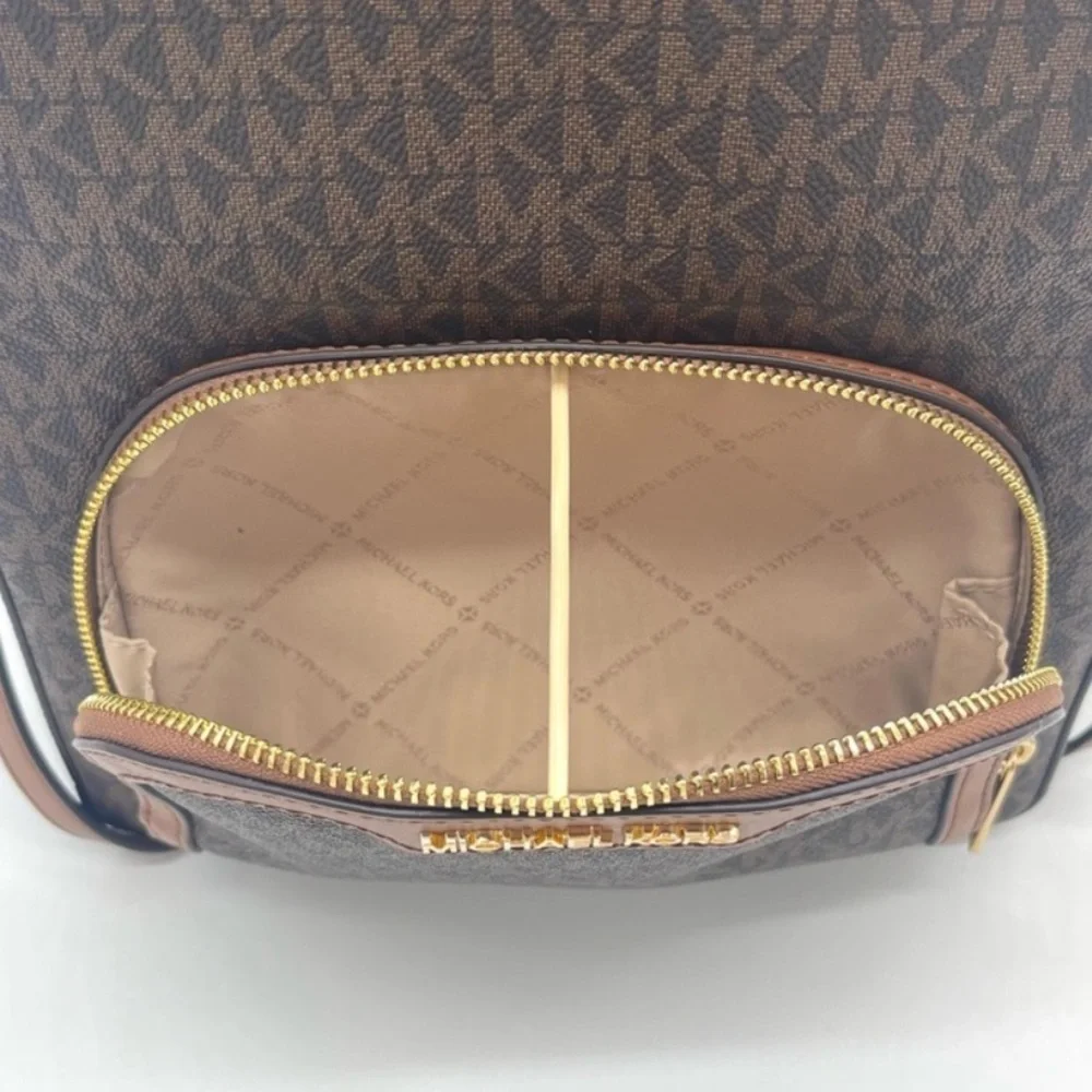 Michael Kors Signature Brown Backpack and Wallet